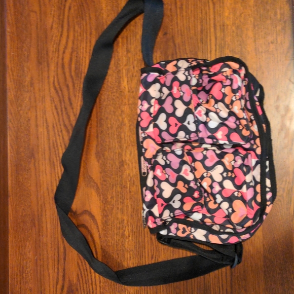 Lesportsac Handbags - LeSportsac Crossbody - Black Multi-Color Hearts